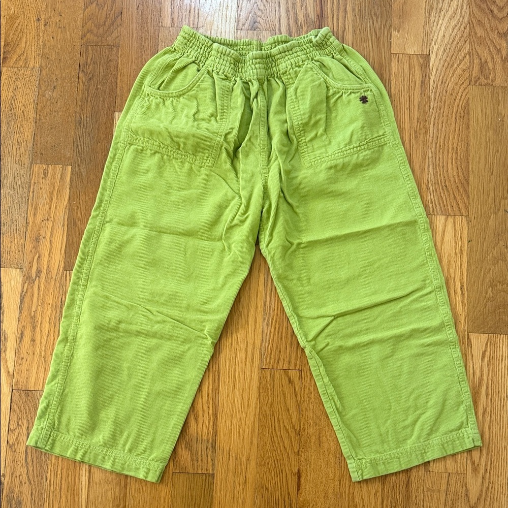 Misha & Puff lime green corduroy camp pants size 8 yrs